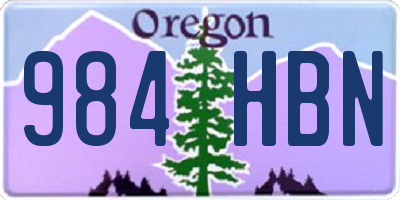 OR license plate 984HBN