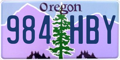 OR license plate 984HBY