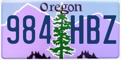 OR license plate 984HBZ