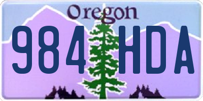 OR license plate 984HDA