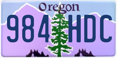 OR license plate 984HDC