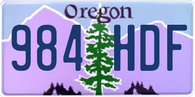 OR license plate 984HDF