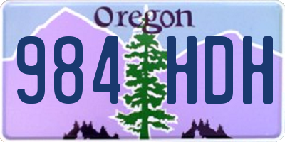 OR license plate 984HDH