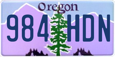 OR license plate 984HDN