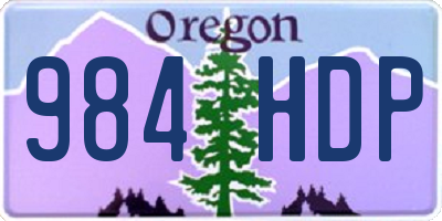 OR license plate 984HDP