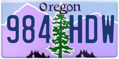 OR license plate 984HDW