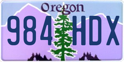 OR license plate 984HDX