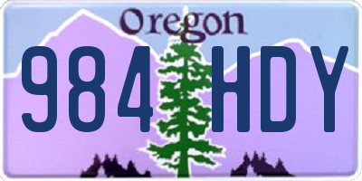 OR license plate 984HDY