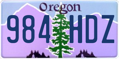 OR license plate 984HDZ