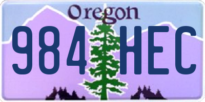OR license plate 984HEC
