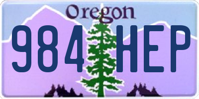 OR license plate 984HEP