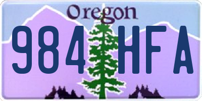 OR license plate 984HFA