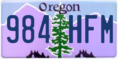 OR license plate 984HFM