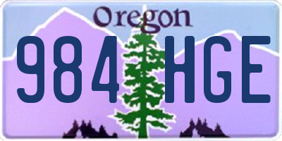 OR license plate 984HGE