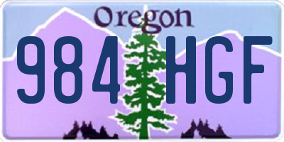 OR license plate 984HGF