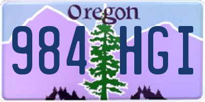 OR license plate 984HGI