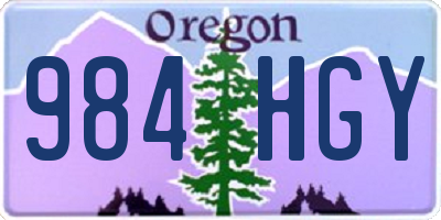 OR license plate 984HGY