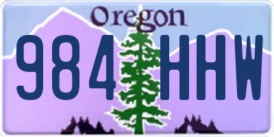 OR license plate 984HHW