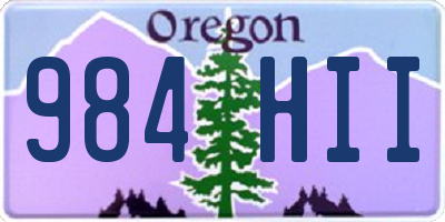 OR license plate 984HII