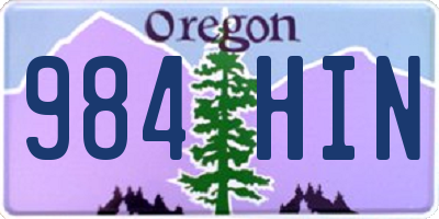 OR license plate 984HIN