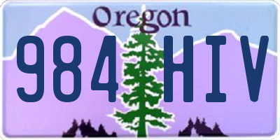 OR license plate 984HIV