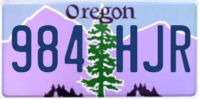 OR license plate 984HJR