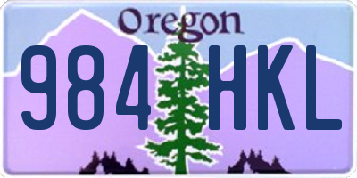 OR license plate 984HKL