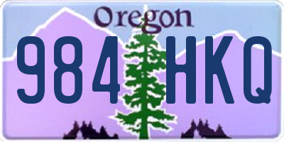 OR license plate 984HKQ
