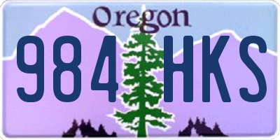 OR license plate 984HKS