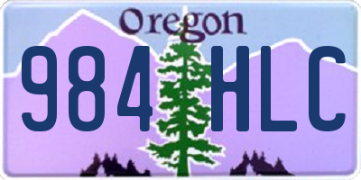 OR license plate 984HLC