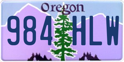 OR license plate 984HLW