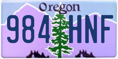 OR license plate 984HNF