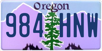 OR license plate 984HNW