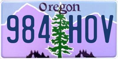 OR license plate 984HOV