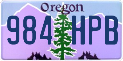 OR license plate 984HPB