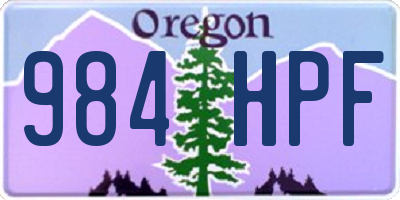 OR license plate 984HPF