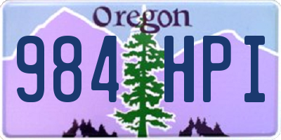 OR license plate 984HPI