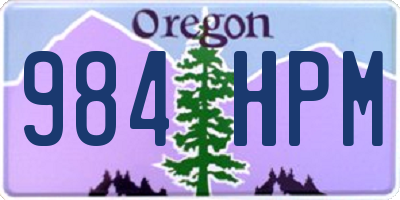 OR license plate 984HPM