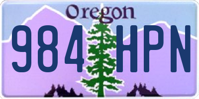 OR license plate 984HPN