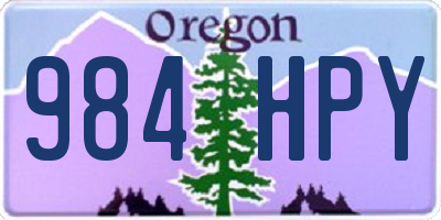 OR license plate 984HPY