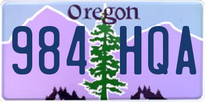 OR license plate 984HQA