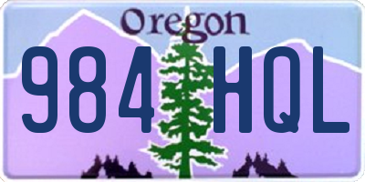 OR license plate 984HQL