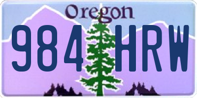 OR license plate 984HRW