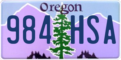 OR license plate 984HSA