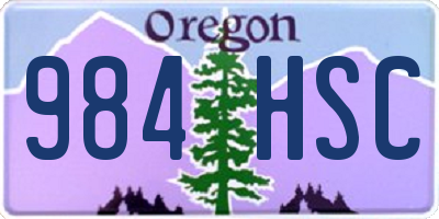 OR license plate 984HSC