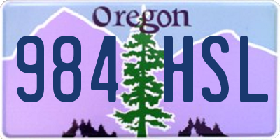 OR license plate 984HSL