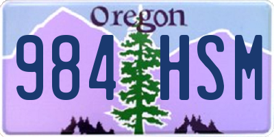 OR license plate 984HSM