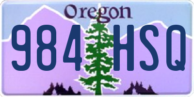 OR license plate 984HSQ