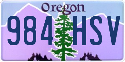 OR license plate 984HSV