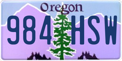 OR license plate 984HSW